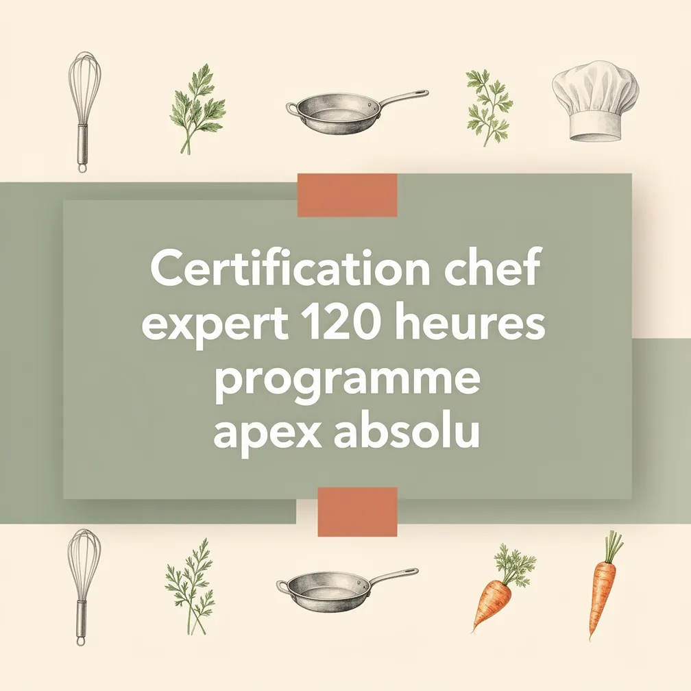 Certification chef expert 120 heures programme apex absolu